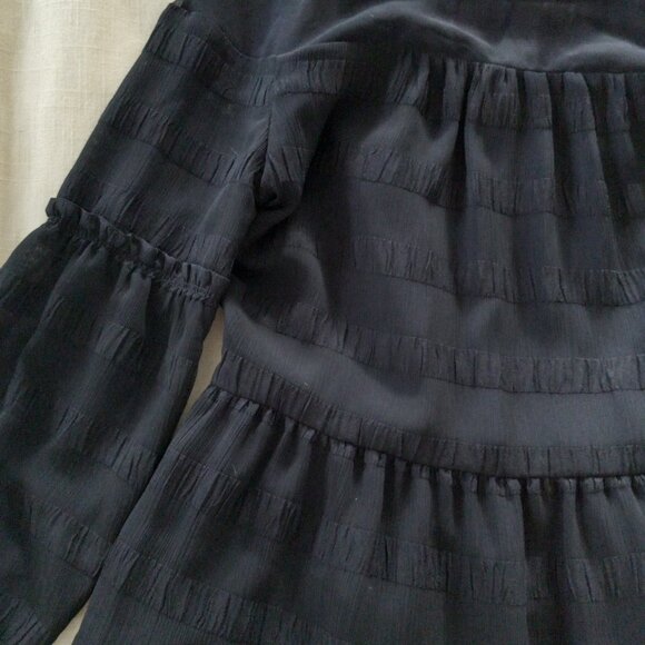 Banana Republic Tiered Ruffle Dress in Navy - Picture 3 of 6